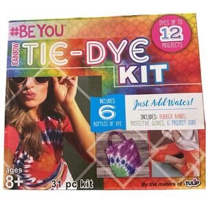 #BeYou Tie Dye Kit NIB Dyes up to 12 Projects  Red Blue Green Purple Orange Gift
